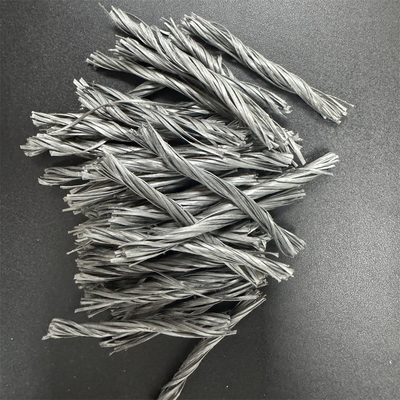 Forme Bunchy tordue par fibre grise de fissuration forte 500T de la résistance pp pour le plancher industriel